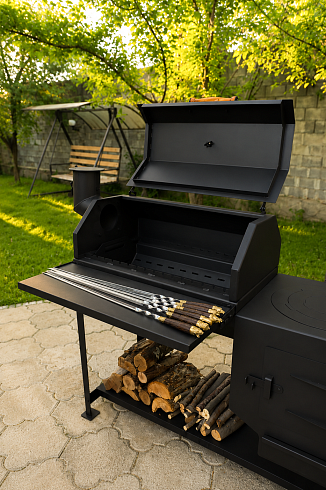 Смокер-гриль BBQ с функцией копчения и печью под казан