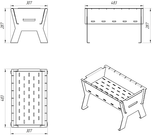 Мангал разборный "Рыбалка"