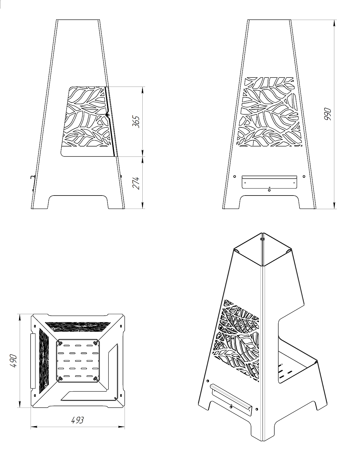 Садовый камин "Лес"