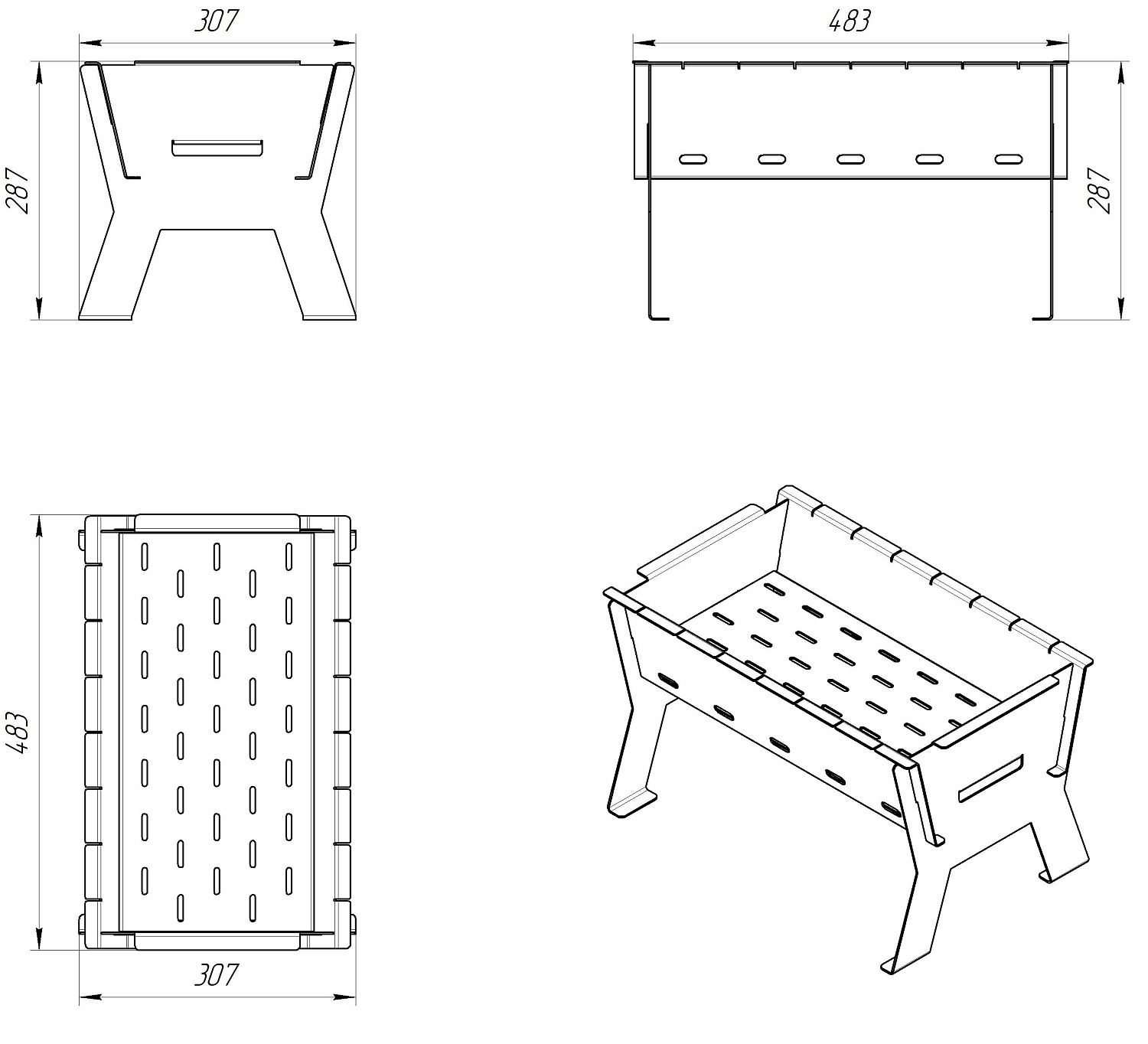 Мангал “OFF ROAD” из холоднокатаной стали