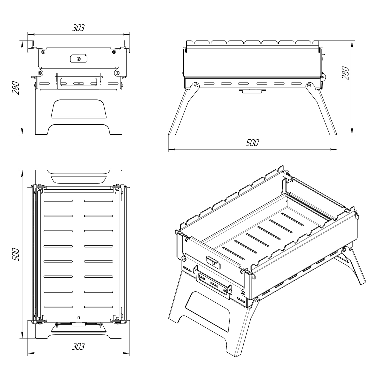 Мангал складной Kurgan-8